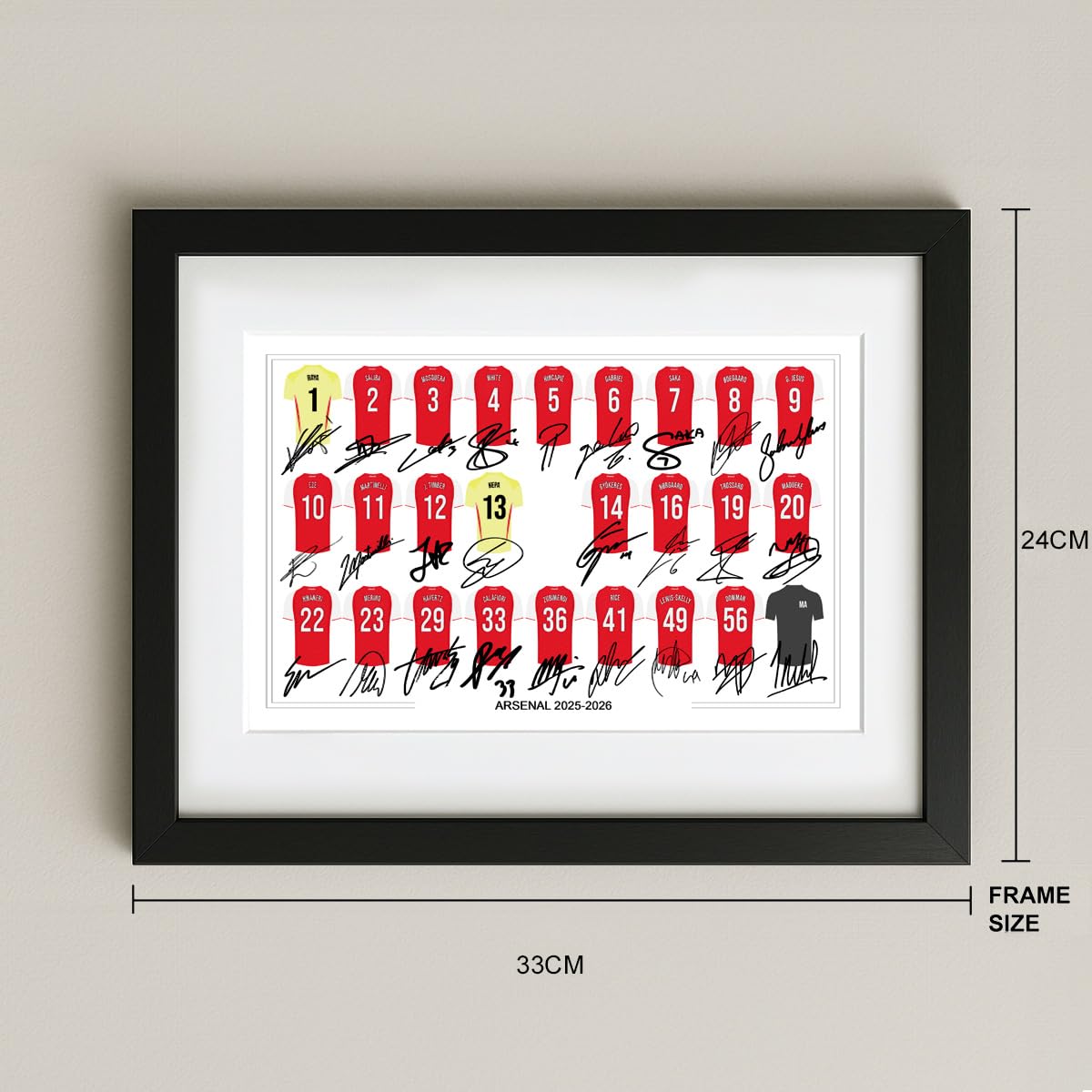 North London Team Squad 2025-2026 Signed Poster Print Framed